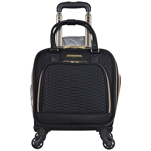 Aimee Kestenberg Womens Florence 16 Polyester Twill 4-Wheel Underseater Carry-on Luggage, Black