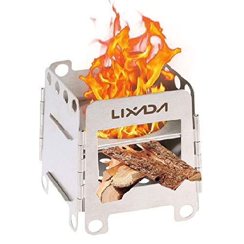 Lixada Camping Stove Portable Stainless Steel Backpacking Stove Wood Burning Stoves for Picnic BBQ Camp Hiking