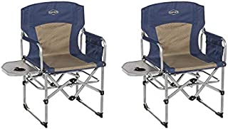 Kamp-Rite Compact Folding Outdoor Camping Directors Chair w/Side Table (2 Pack)