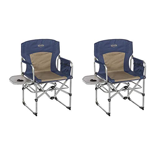 Kamp-Rite Compact Folding Outdoor Camping Directors Chair w/Side Table (2 Pack)