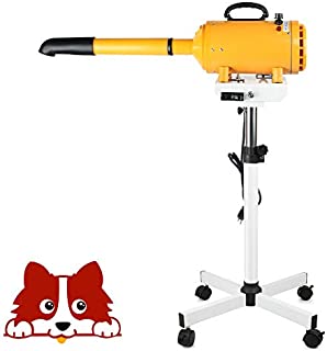 Free Paws Pet Dryer Stand Set, 4HP Adjustable Height Hair Dryer Holder, High Velocity Dog Pet Stand Grooming Dryer, Hands-Free Tool Holding Arms with 5 Nozzles Stand Wheel Air Blower
