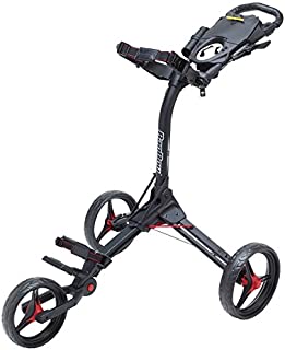 Bag Boy Compact 3 Push Cart, Matte Black/Red