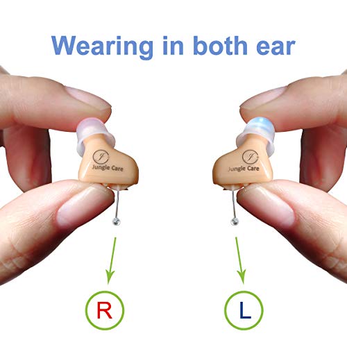 Jungle Care Audiologist Designed Digital CIC Hearing Amplifier PSAP - Completely Invisible in Ear Canal, Noise Reduction, Feedback Cancellation, Personal Sound Amplifier (Pair - Both Ears)