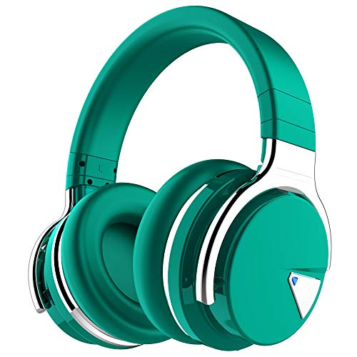 COWIN E7 Active Noise Cancelling Headphones Bluetooth Headphones with Mic Deep Bass Wireless Headphones Over Ear, Comfortable Protein Earpads, 30H Playtime for Travel Work TV PC Cellphone - Dark Green