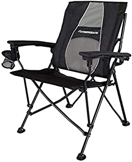 STRONGBACK Elite Folding Camping Chair with Lumbar Support, Black