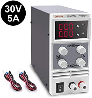 DC Power Supply Variable(0-30 V 0-5 A), Eventek KPS305D Adjustable Switching Regulated Power Supply Digital, with Alligator Leads US Power Cord