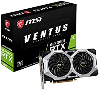 MSI Gaming GeForce RTX 2060 6GB GDRR6 192-bit HDMI/DP Ray Tracing Turing Architecture VR Ready Graphics Card (RTX 2060 Ventus 6G OC)