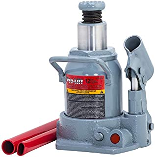 Pro-LifT B-S12D Grey Hydraulic Bottle Jack - 12 Ton Capacity