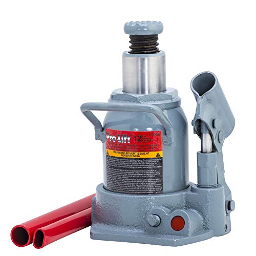 Pro-LifT B-S12D Grey Hydraulic Bottle Jack - 12 Ton Capacity