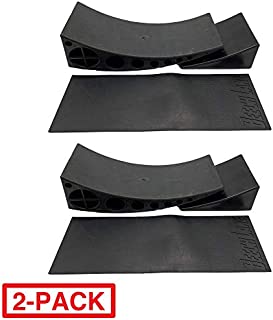 Beech Lane Camper Leveler 2 Pack - Precise Camper Leveling, Includes Two Curved Levelers, Two Chocks, and Two Rubber Grip Mats, Heavy Duty Leveler Works for Campers Up to 35,000 LBs