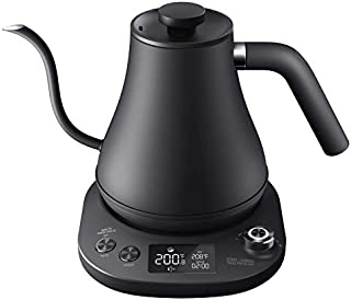 Aicook Electric Gooseneck Kettle Temperature Control, Pour Over Kettle for Coffee and Tea, 100% Stainless Steel Inner Lid and Bottom, 1200W Rapid Heating, 0.8L, Matte Black