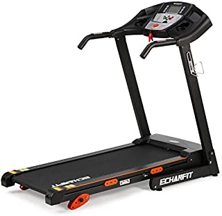 ECHANFIT Folding Treadmill Home Electric Motorized Running Machine with 17''Wide Tread Belt LCD Display 15 Preset Programs 8.5 MPH Max Speed and Cup Holder Easy Assembly