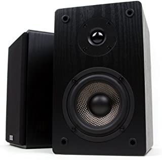 Micca MB42 Bookshelf Speakers, Passive, Not for Turntable, Needs Amplifier or Receiver, 4-Inch Carbon Fiber Woofer and Silk Dome Tweeter (Black, Pair)