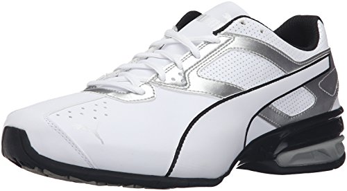 PUMA Men's Tazon 6 FM Puma White/ Puma Silver Running Shoe - 8 D(M) US