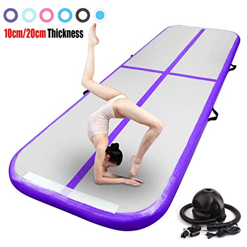 FBSPORT 13ft Inflatable Gymnastics Air Track Tumbling Mat Airtrack Mats for Home Use/Training/Cheerleading/Yoga/Water with Pump