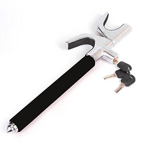 Steering Wheel Locks, Car Steering Lock, Heavy Duty Security Anti Theft Car Accessories, Retractable Hook Structure fit with Universal Cars Vans Caravans Motorhomes, Crook Lock, Steering Wheel Lock