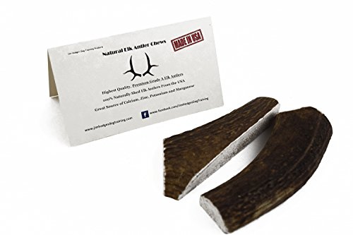 JimHodgesDogTraining Brand - Grade A Premium Quality Elk Antler Dog Chews - Small Split 2 Pack - Natural Alternative to Chew Toys, Bully Sticks, Bones, Rawhides, Himalayan, Jerky Treats - Made in USA