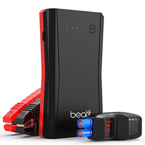 BEATIT B10 QDSP 800A Peak 12V Portable Car Lithium Jump Starter (up to 7.2L Gas or 5.5L Diesel Engine) Battery Booster Phone Charger Power Pack with Intelligent Jumper Cables