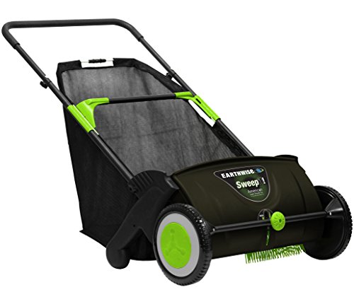 Earthwise LSW70021 21-Inch Leaf & Grass Push Lawn Sweeper, Width, Black