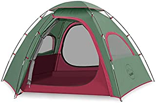 KAZOO Outdoor Family Tent Durable Lightweight, Waterproof Camping Tents Easy Setup, Beach Screen Tent Sun Shade 3 Person (Green)