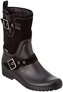 Santana Canada Women's Cayley Short Rain Boot,Black Premium Suede,US 9 M