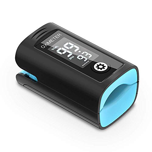 Pulse Oximeter Fingertips, Jukang Blood Oxygen Saturation Monitor with Pulse Frequency, Oximeter with Lanyard and Batteries(AAA)