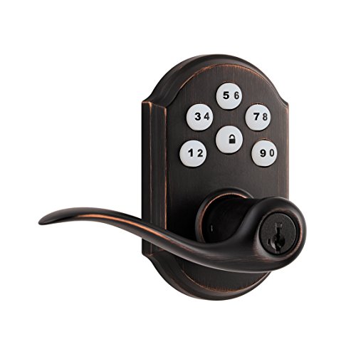 Kwikset 99110-009 SmartCode Electronic Lock with Tustin Lever Featuring SmartKey, Venetian Bronze