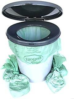 Portable Toilet Bags - Compostable Portable Toilet Liner Bags Containing Liquid and Odor Absorbent Organic Media - By Dry John (Portable Bucket Toilet Not Included)