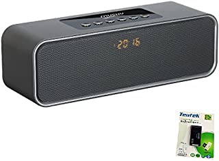 i-Tentek Portable Bluetooth Speaker, with10W Acoustic Driver, LED Display, FM Radio, Alarm Clock, Handsfree Speakerphone, Slots for Micro SD Card & USB & AUX-in, for Smart Phone, Tablet and More