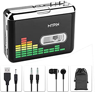 USB Cassette to MP3 Converter, Portable Walkman Cassette Audio Music Player Tape-to-MP3 Converter with Earphones, Volume Control, No PC Required