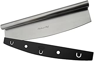 Checkered Chef Pizza Cutter Sharp Rocker Blade With Cover. Heavy Duty Stainless Steel. Best Way To Cut Pizzas And More. Dishwasher Safe.
