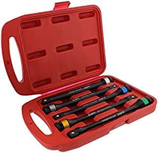 ABN 1/2in Drive 8in Long Color-Coded Torque Limiting Socket Extension Bar 5pc Tool Kit 65-140 ft/lb Set