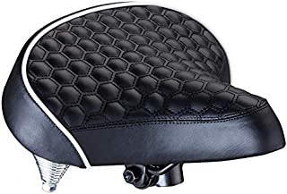 Schwinn Comfort Bike Saddle, Wide Cruiser Saddle, Quilted, Black