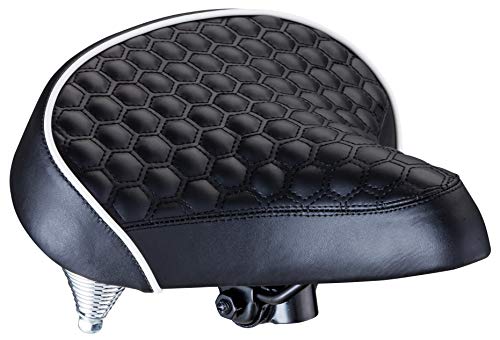 Schwinn Comfort Bike Saddle, Wide Cruiser Saddle, Quilted, Black