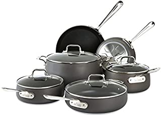 All-Clad E785SC64 Ha1 Hard Anodized Nonstick Dishwasher Safe PFOA Free Cookware Set, 10-Piece, Black