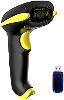 NADAMOO Wireless Barcode Scanner Bluetooth Compatible, Handheld USB 1D Laser Bar Code Reader for Inventory Management, Work with Windows/Mac OS/Linux Computer, Made for iPhone, iPad, and Android