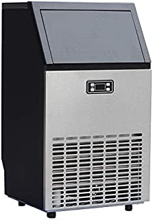 Smad Commercial Ice Maker Machine Undercounter 11~20 Minutes Quick Ice Making Cycle 99 lbs/24 hrs Storing Ice 33lbs, Freestanding Ice Maker for Bar, Coffee Tea Shop or Restaurant