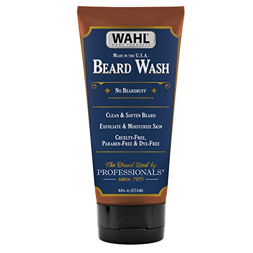 WAHL Beard Wash & Face Exfoliator with Essential Oils for Moisturizing Skin & Beard Hair  Manuka Oil, Meadowfoam Seed Oil, Clove Oil, Moringa Oil  6 Oz