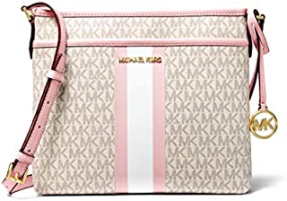 Michael Kors Bedford Small Logo Stripe Crossbody Bag - Powder Blush Multi