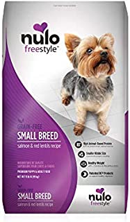 Nulo Grain Free Small Breed Dry Dog Food with BC30 Probiotic (Salmon and Red Lentils Recipe, 4.5lb Bag)