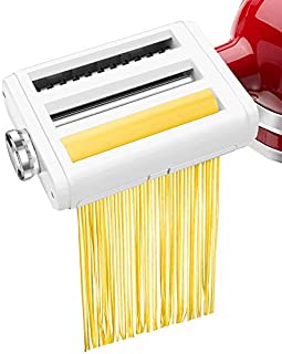 Pasta Maker Attachment for KitchenAid Stand Mixers 3 in 1 Set Includes Pasta Roller Spaghetti Cutter &Fettuccine Cutter, Durable Pasta Attachments for KitchenAid