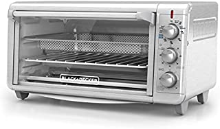 Black+Decker TO3265XSSD Extra Wide Crisp N Bake Air Fry Toaster Oven, Silver, Fits 9