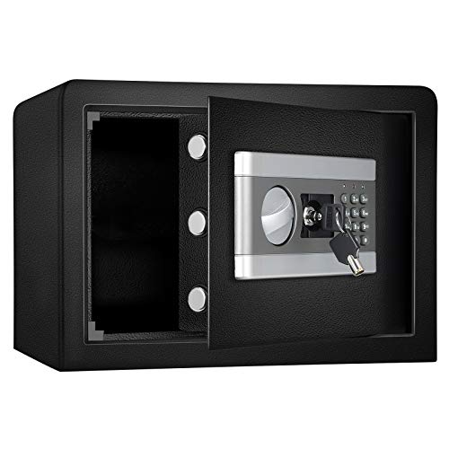 Fireproof and Waterproof Safe Cabinet Security Box, Digital Combination Lock Safe with Keypad LED Indicator, for Cash Money Jewelry Guns Cabinet (Black) (0.8cub)