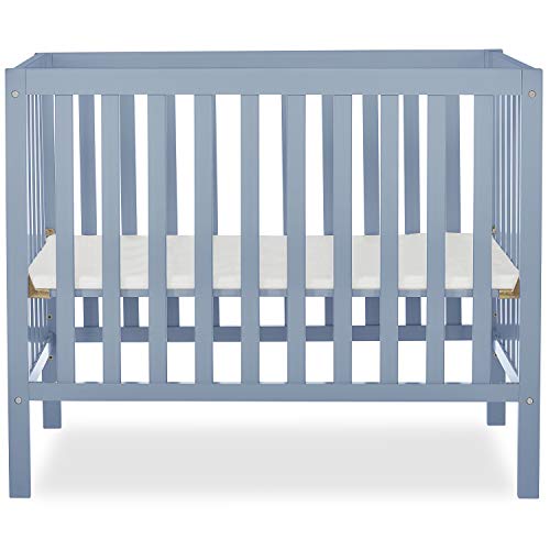 Dream On Me, Edgewood 4-in-1 Convertible Mini Crib, Dusty Blue