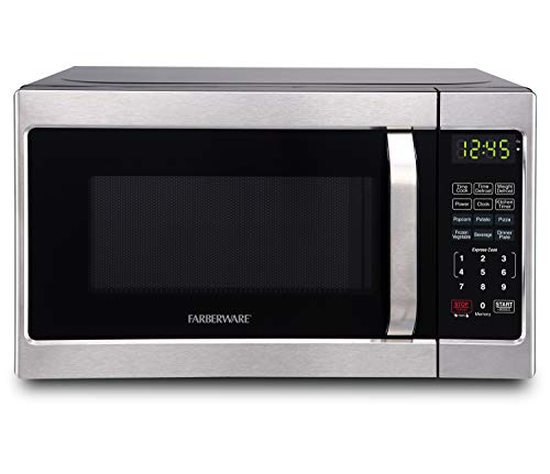 Farberware Classic FMO07AHTBKJ 0.7 Cu. Ft. 700-Watt Microwave Oven with LED Lighting, Brushed Stainless Steel