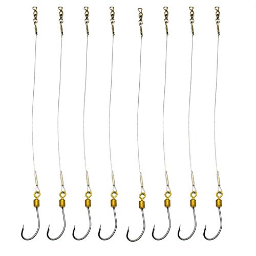 Fishing Hook Snelled Stainless Steel