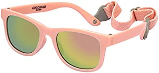 COCOSAND Baby Sunglasses with Strap, Pink