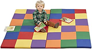 ECR4Kids Softzone Patchwork Toddler Foam Play Mat, 58-Inch Square, Floor Mats For Tummy Time, Colorful Baby Play Mat, Soft Floor Mat for School Or Daycare, Baby Play Mat, Padded Rug, Primary Colors