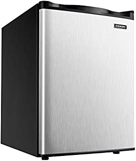 Euhomy Upright freezer, 2.1 Cubic Feet, Single Door Compact Mini Freezer with Reversible Stainless Steel Door, Removable Shelves, Small freezer for Home/Dorms/Apartment/Office (Silver)