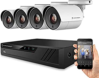 Amcrest 4K Security Camera System 4CH 8MP Video DVR with 4X 4K 8-Megapixel Indoor Outdoor Weatherproof IP67 Cameras, 2TB Hard Drive, (AMDV80M4-4B-W)